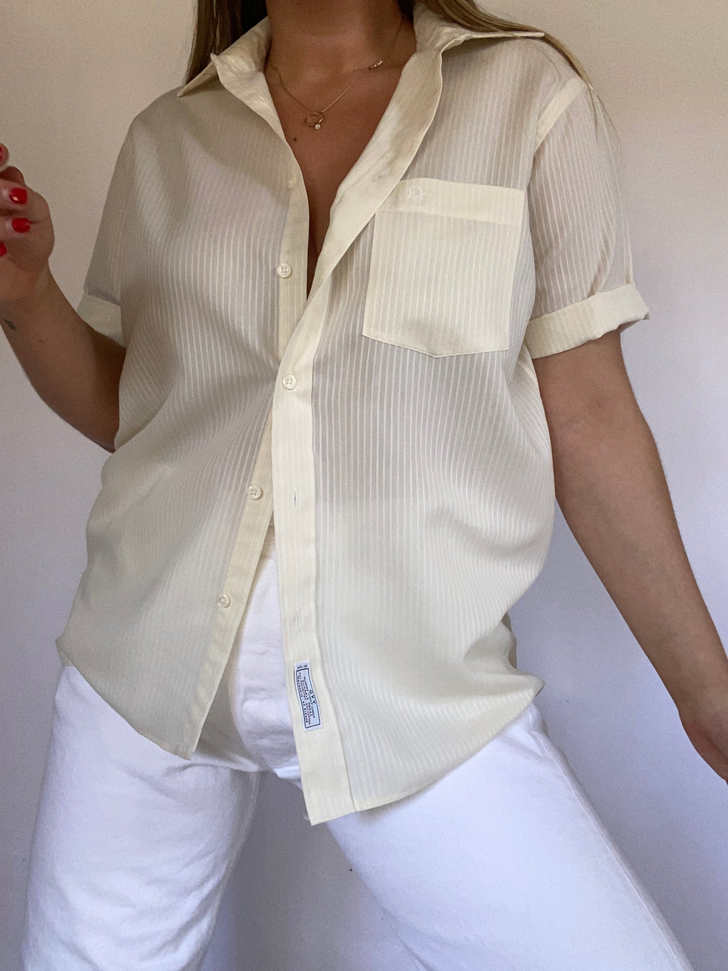 Christian Dior Logo Short Sleeve Button Up Size S/M