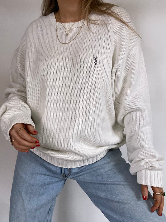 Yves Saint Laurent Logo Knit Sweater Size L/XL