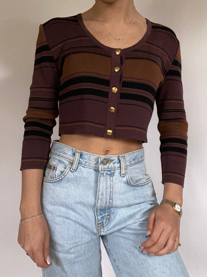 Gucci Logo Knit Cropped Top Size S/M