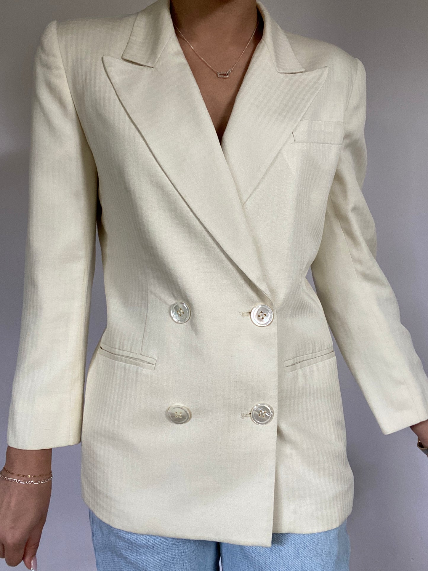 Christian Dior Houndstooth Double Breasted Blazer Size 2