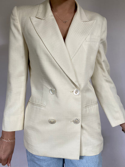 Christian Dior Houndstooth Double Breasted Blazer Size 2