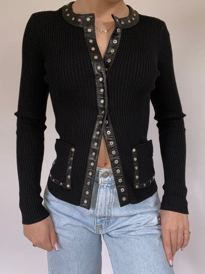 Celine Ribbed Knit Top Size S