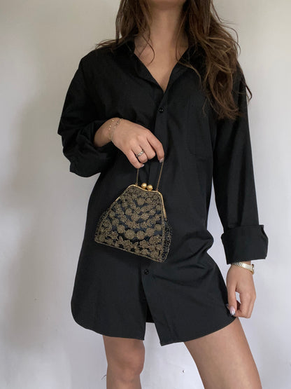 French Silk Hand Beaded Evening Bag