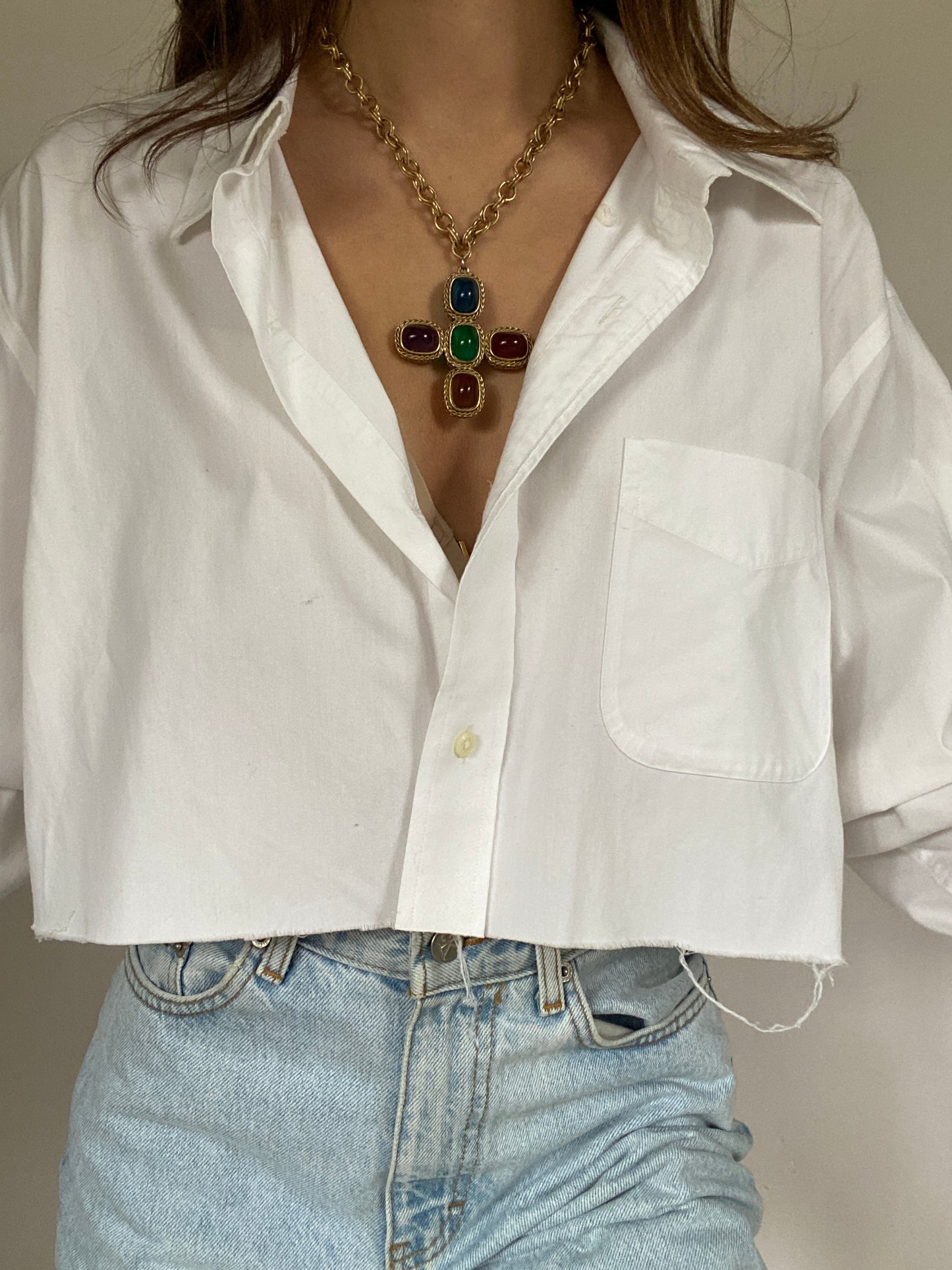 Givenchy Cabochon Cross Pendant