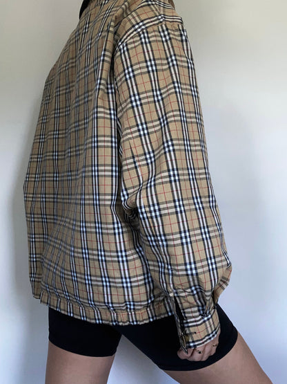 Reversible Nova Check Khaki Burberry Bomber Size M/L