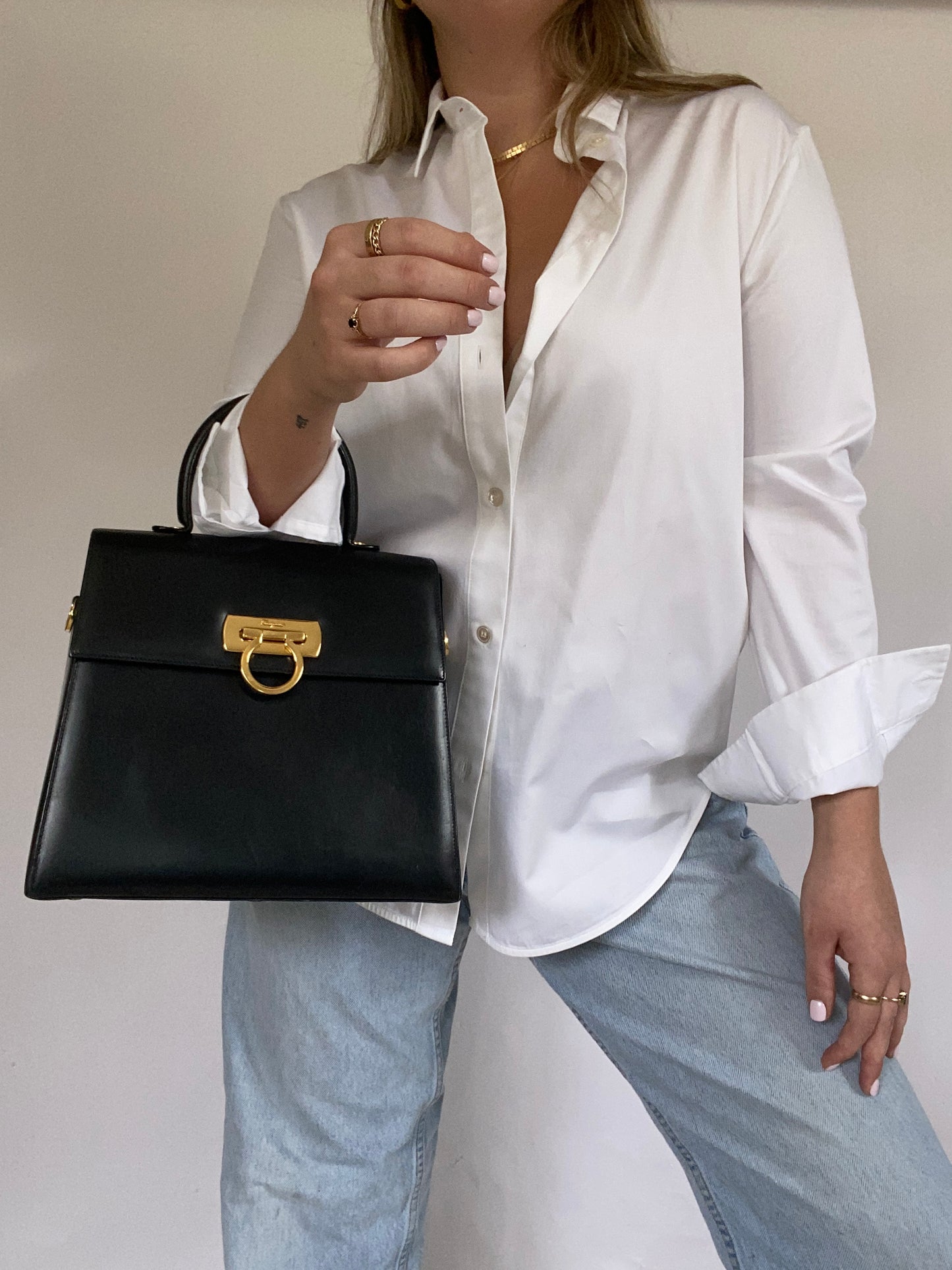 Salvatore Ferragamo Leather Gancini Bag