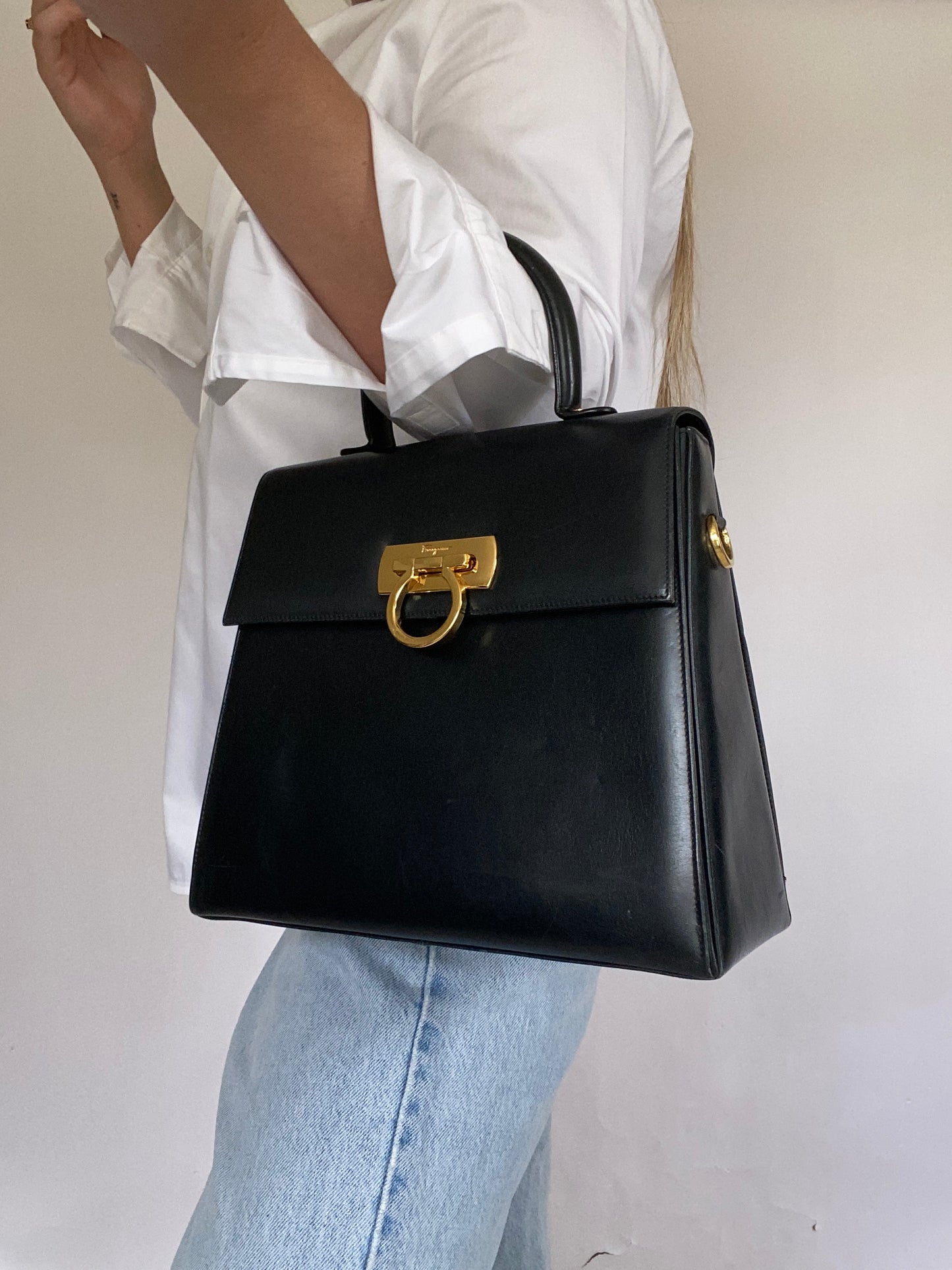 Salvatore Ferragamo Leather Gancini Bag