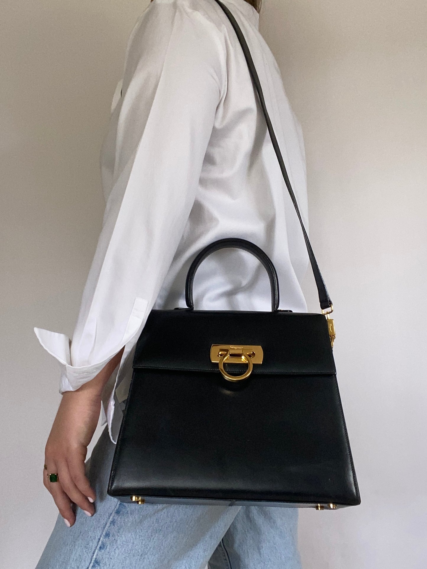 Salvatore Ferragamo Leather Gancini Bag