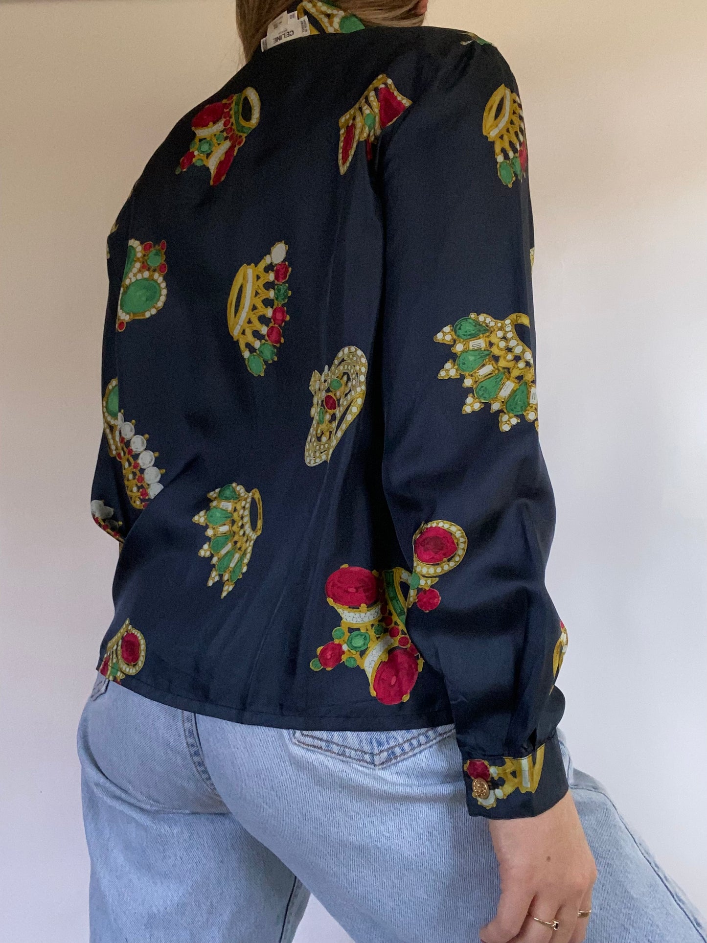 Celine Silk Print Top Size S/M