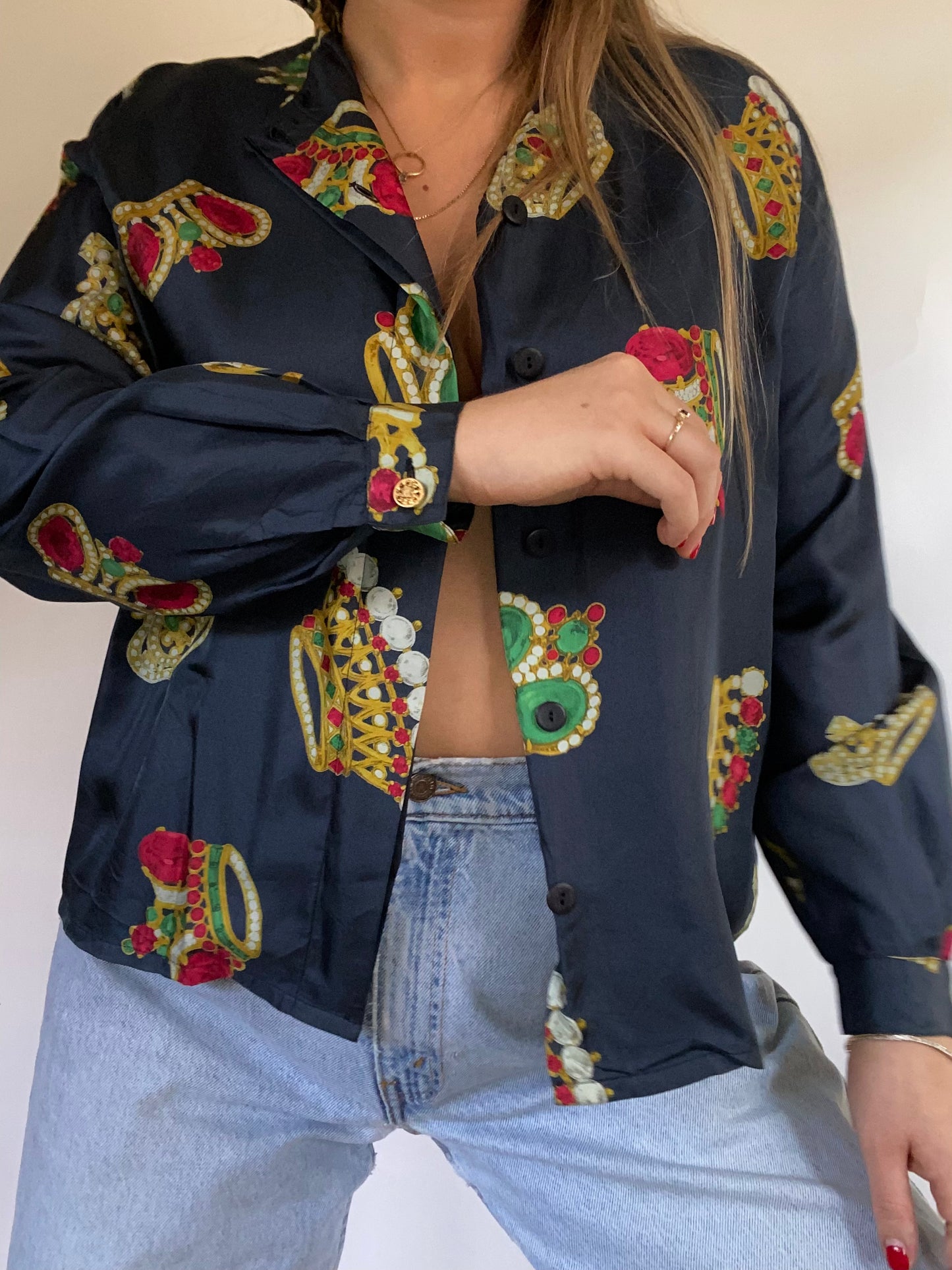 Celine Silk Print Top Size S/M