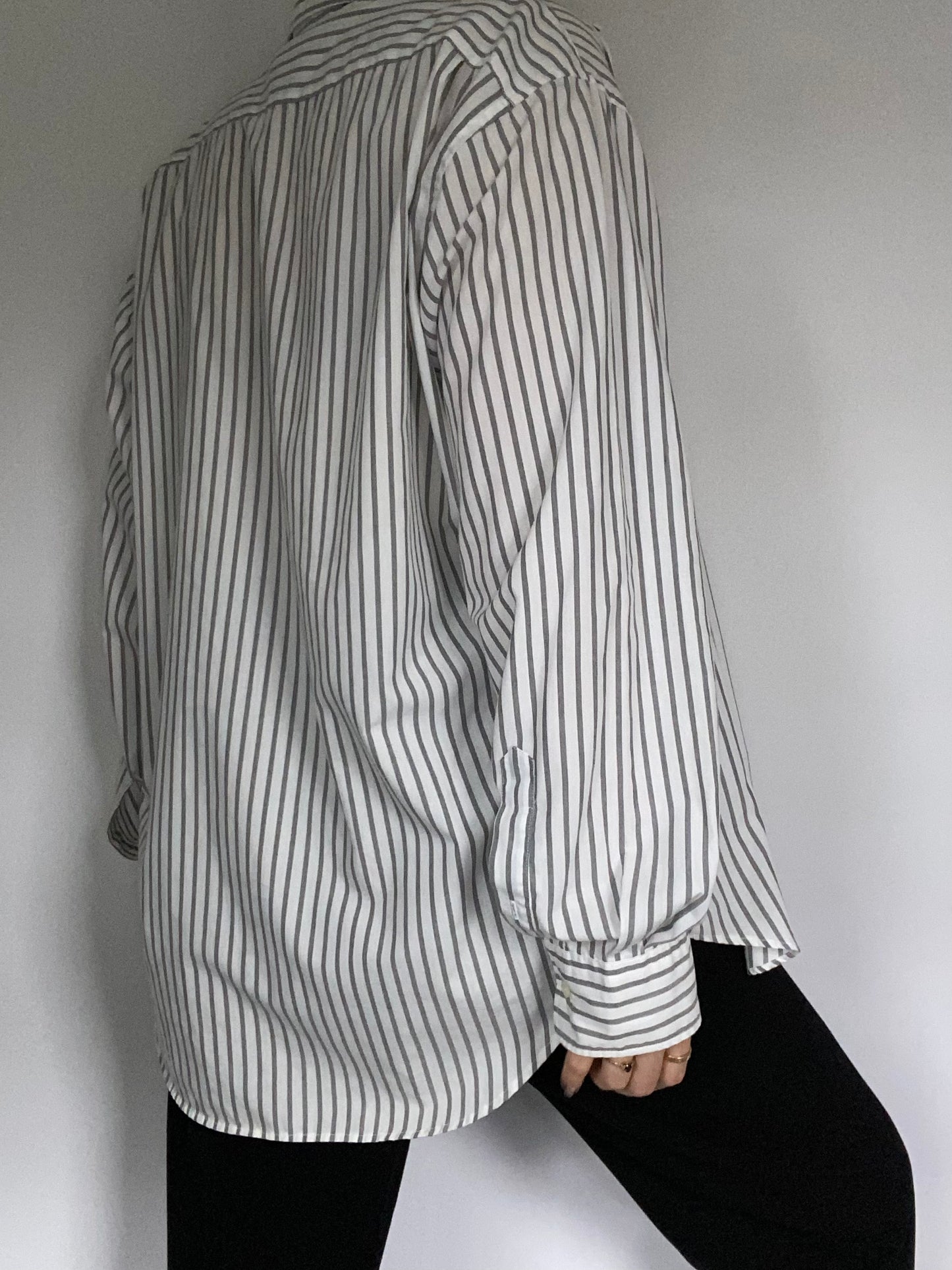 Yves Saint Laurent Logo Pinstriped Button Up Size M