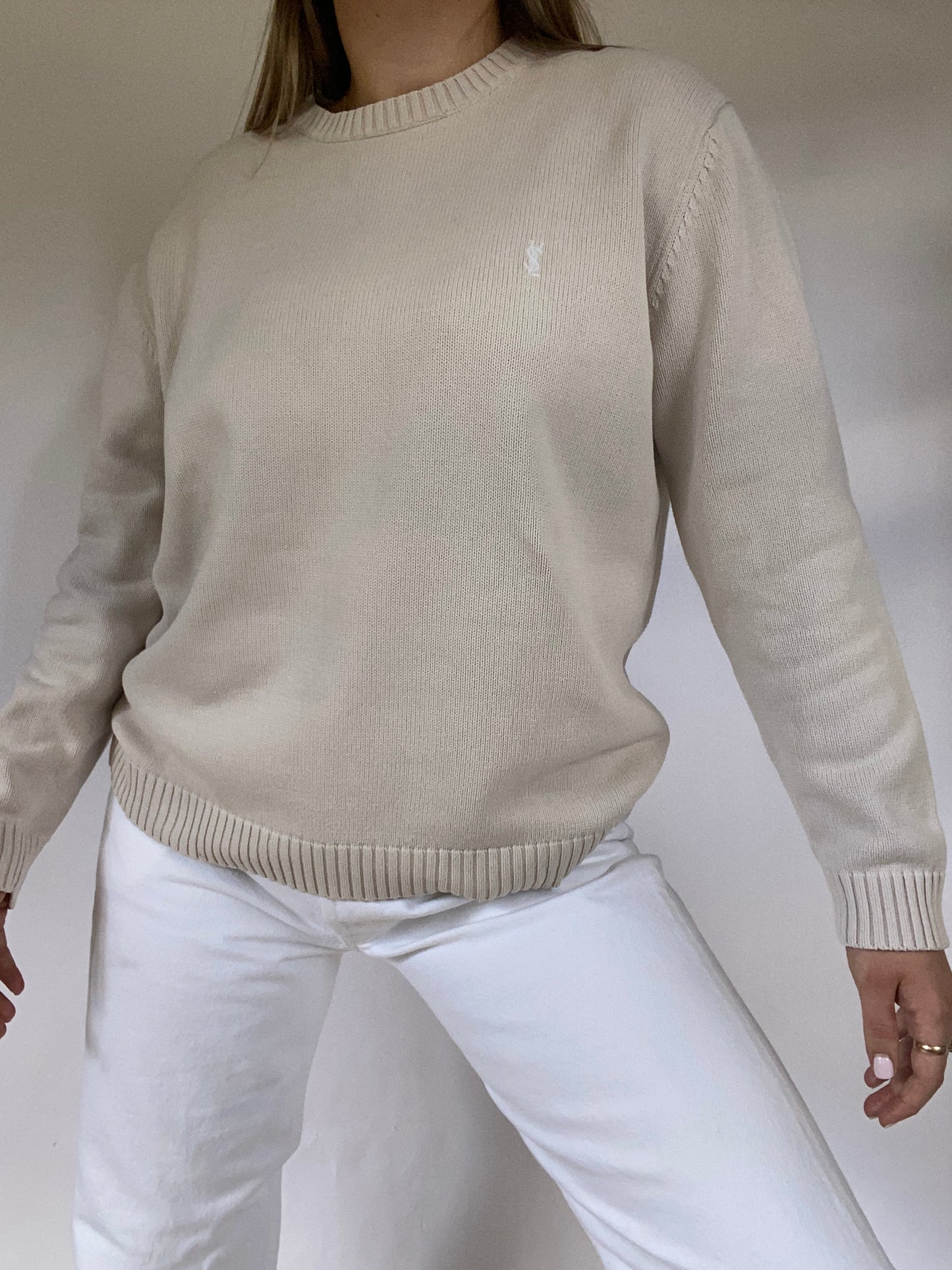 Yves Saint Laurent Logo Knit Sweater Size S/M