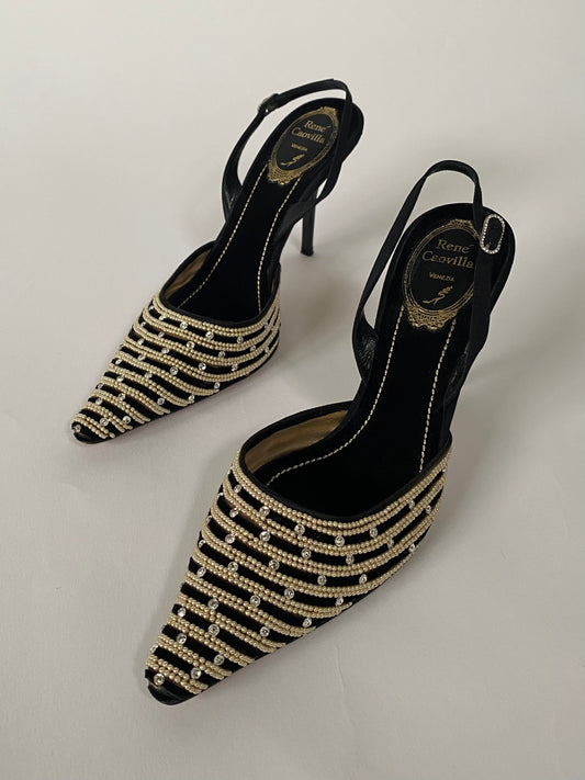 Rene Caovilla Pearl Heels Size 7.5