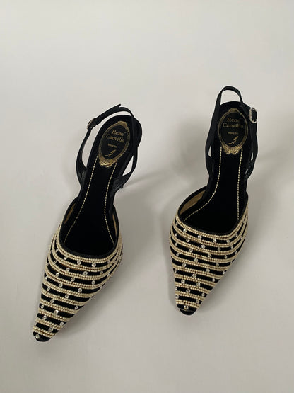 Rene Caovilla Pearl Heels Size 7.5
