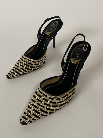 Rene Caovilla Pearl Heels Size 7.5