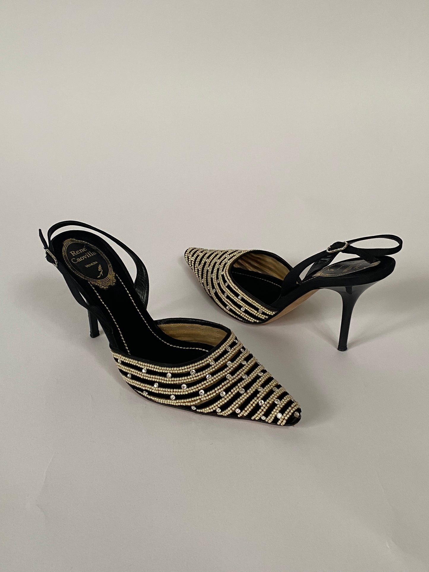 Rene Caovilla Pearl Heels Size 7.5