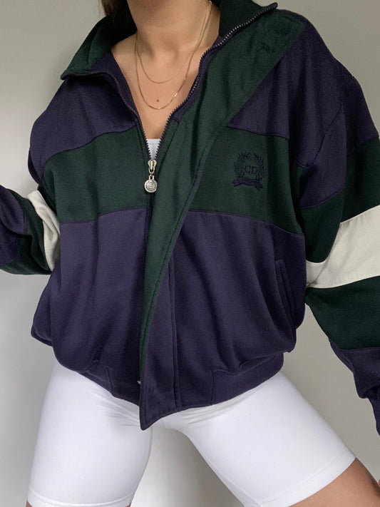 Christian Dior Color Block Zip Up Sweatshirt Size M/L