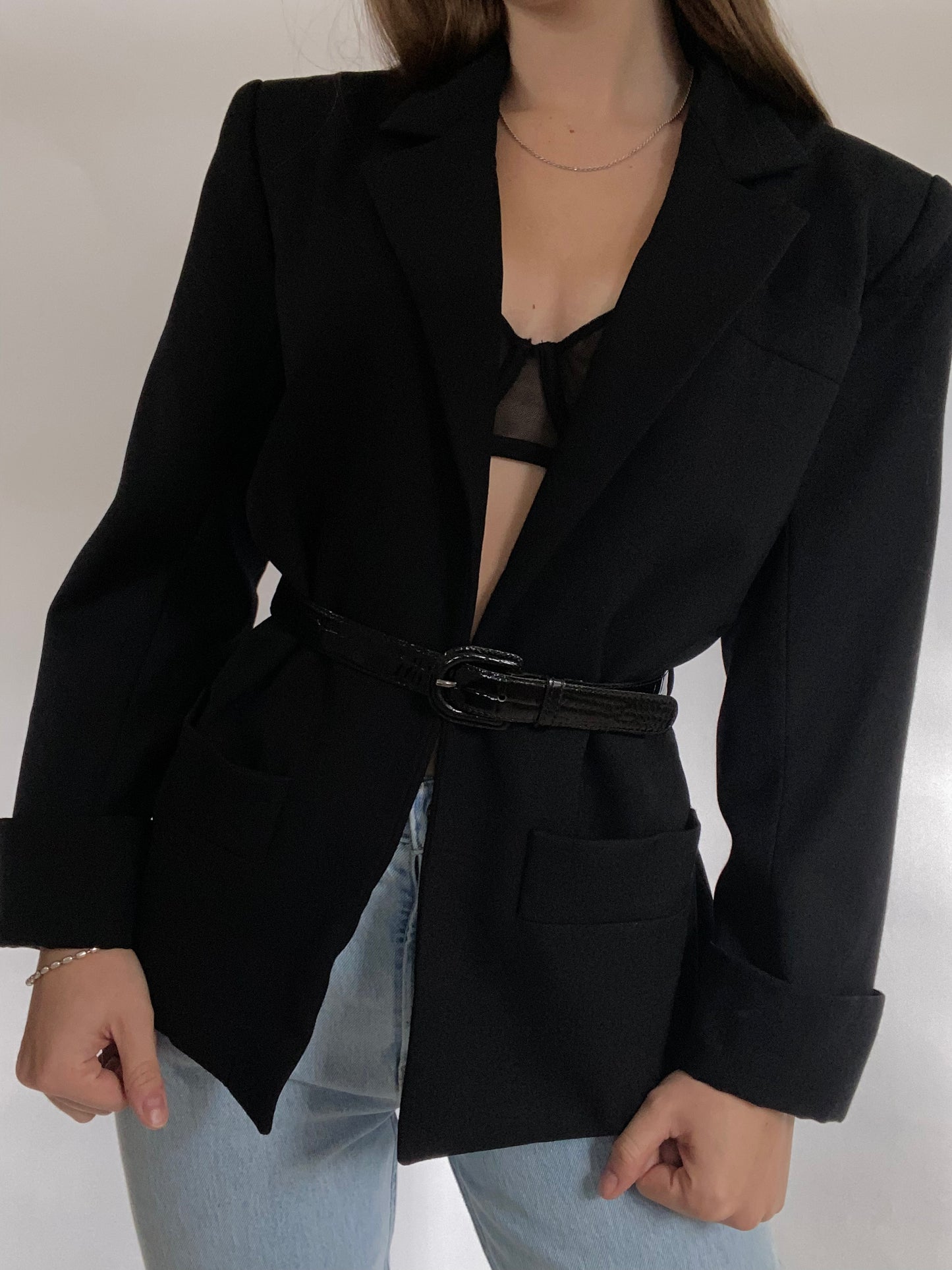 Yves Saint Laurent Belted Blazer Size 4/6