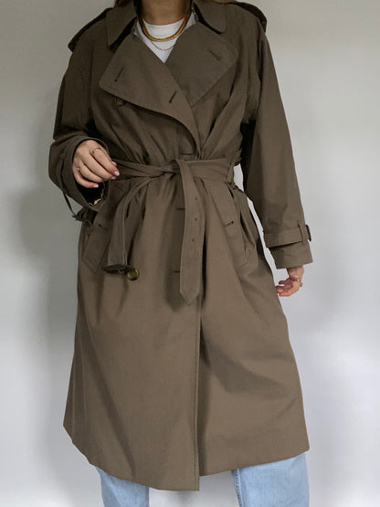 Nova Check Olive Green Burberry Trench Size M