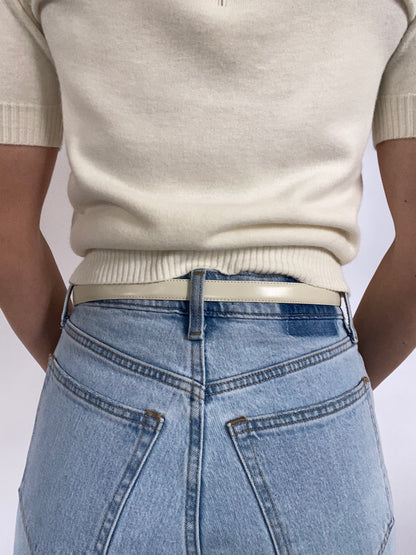 Christian Dior Ivory Leather Belt Size S