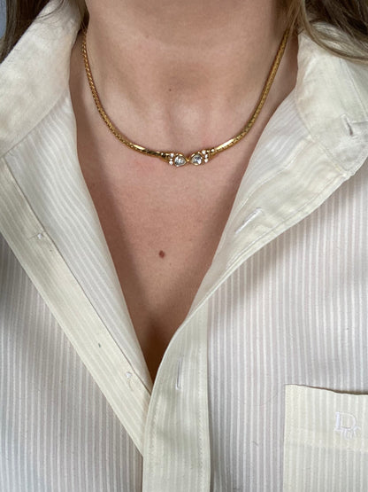 Givenchy Twin Rhinestone Necklace