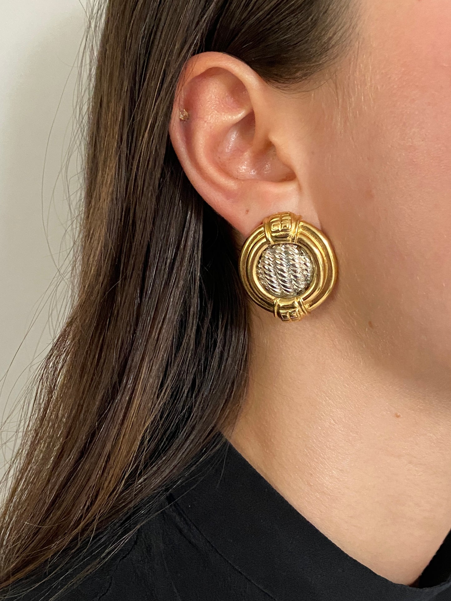 Givenchy Stamped Two Toned Earrings