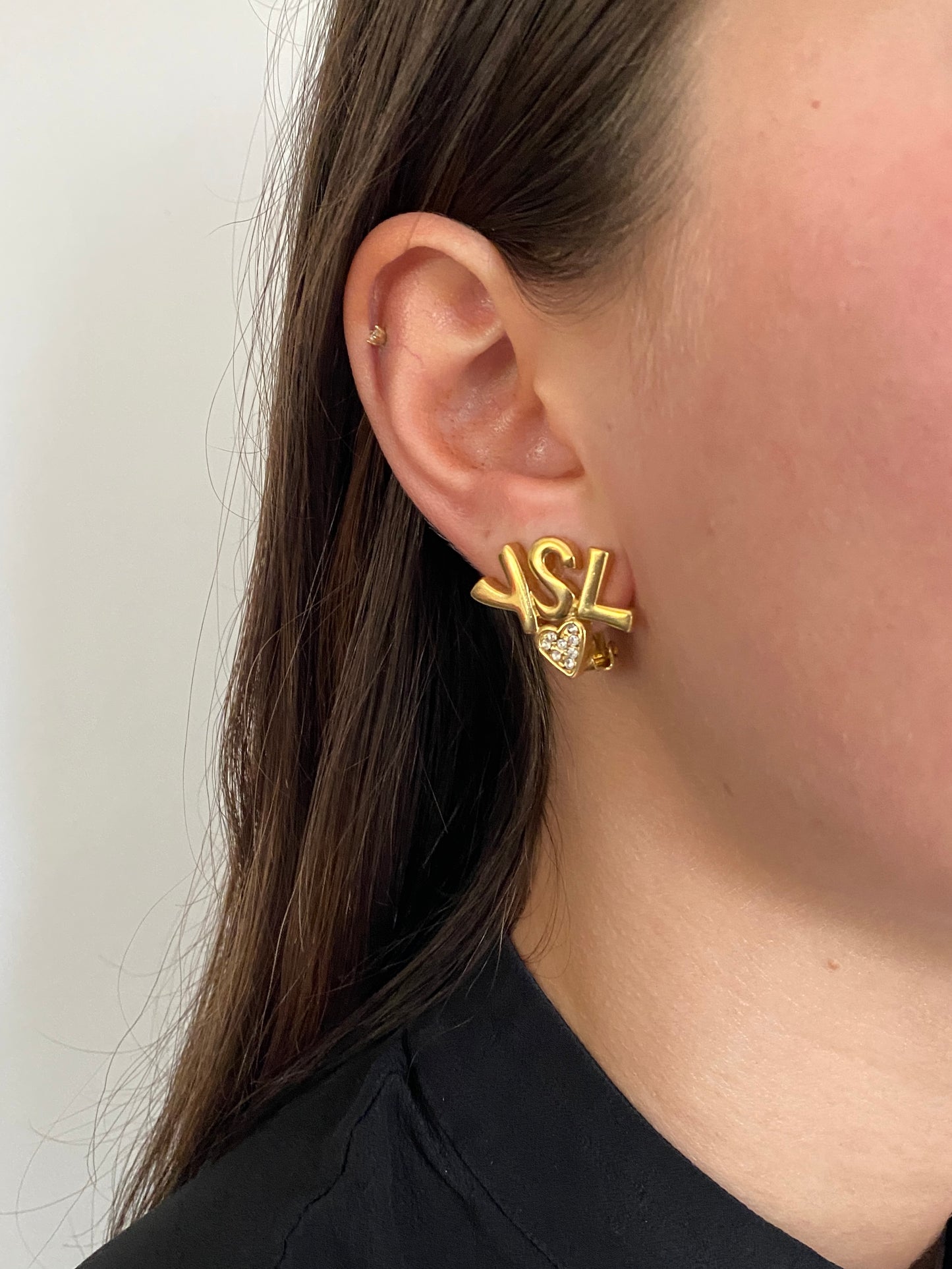 Yves Saint Laurent Logo Earrings
