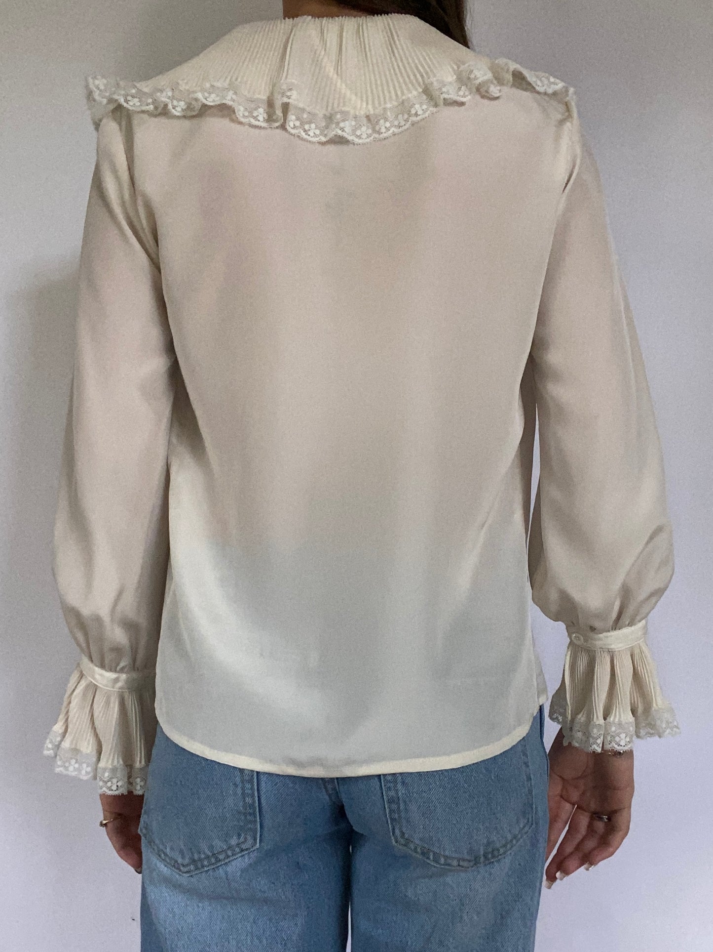 Christian Dior Ivory Lace Blouse Size S