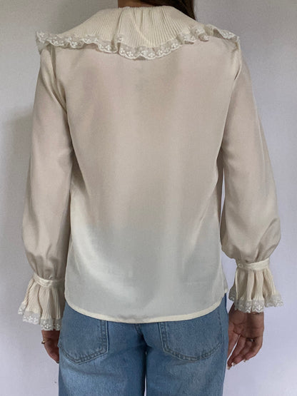Christian Dior Ivory Lace Blouse Size S