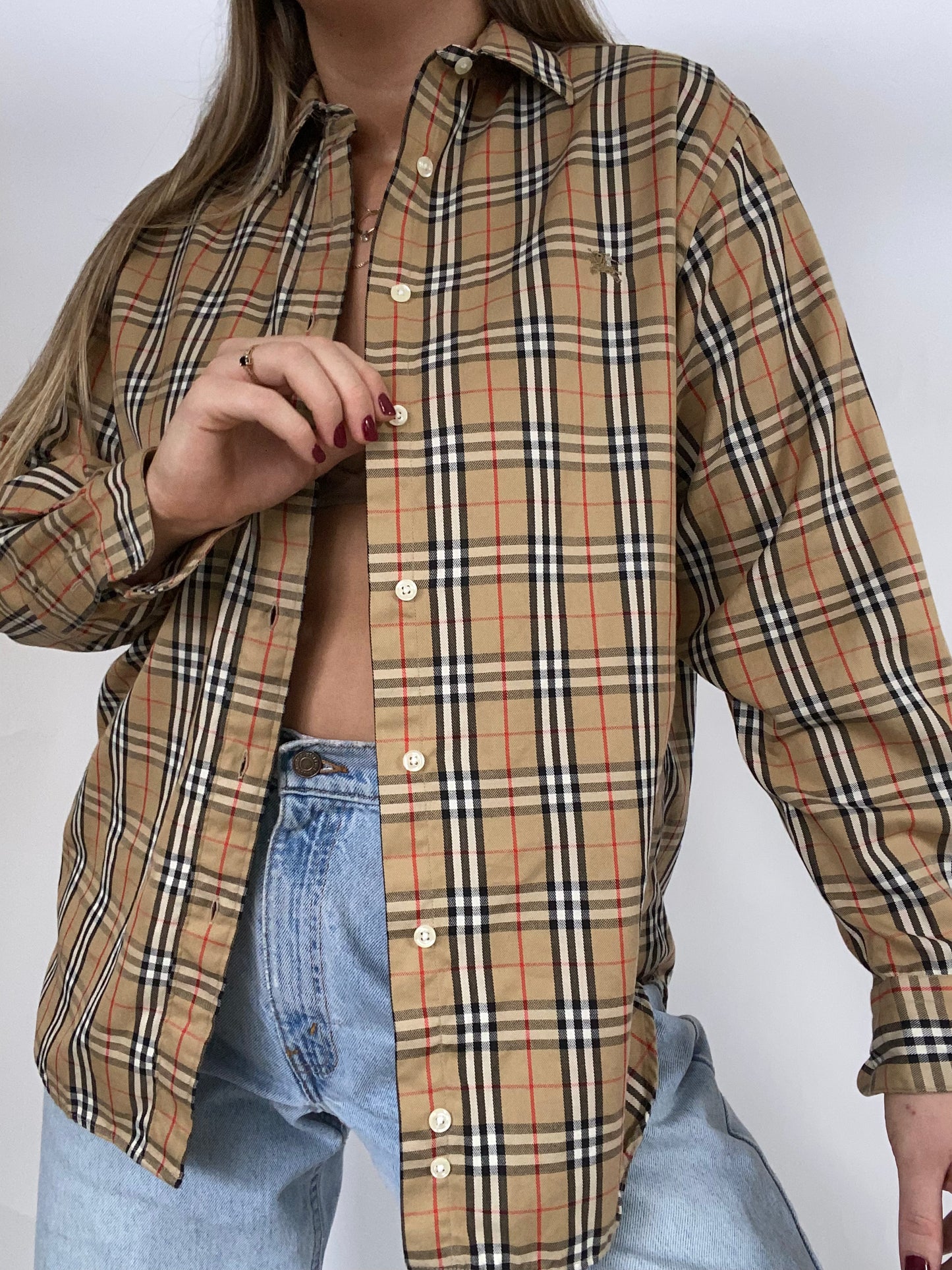 Burberry Nova Check Pattern Button Up Size 6