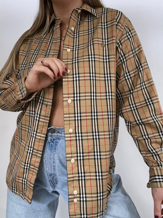 Burberry Nova Check Pattern Button Up Size 6