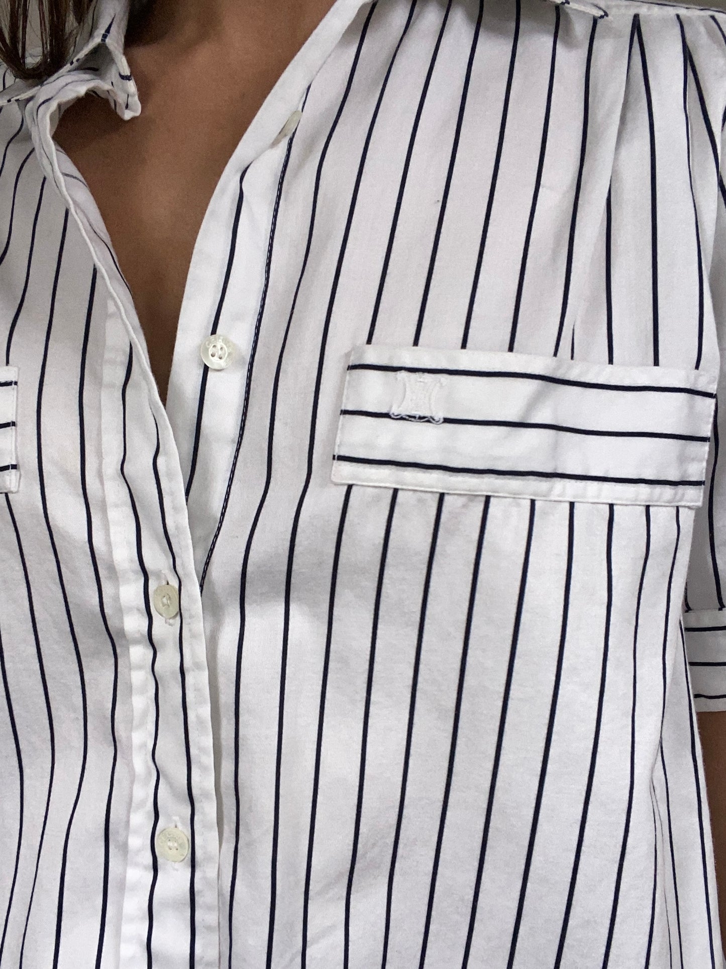 Celine Logo Short Sleeve Button Up Size S/M