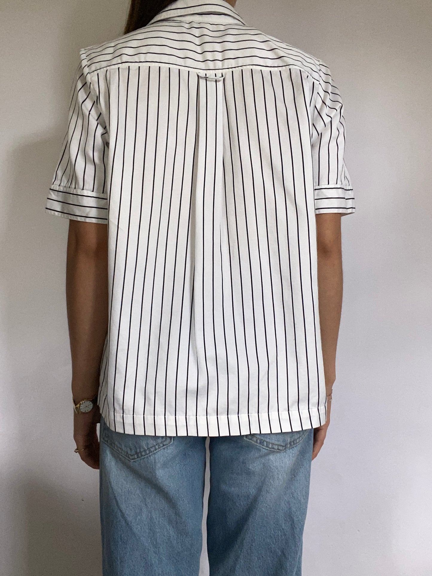 Celine Logo Short Sleeve Button Up Size S/M