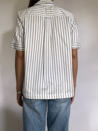 Celine Logo Short Sleeve Button Up Size S/M
