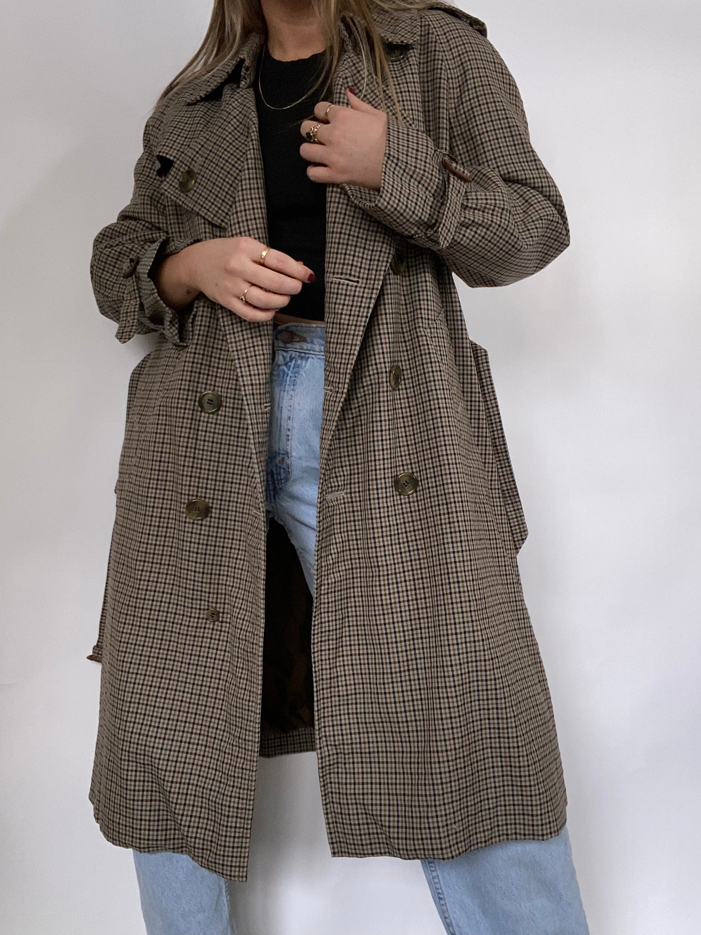 Burberry Glen Check Trench Size M/L