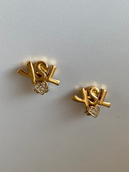 Yves Saint Laurent Logo Earrings