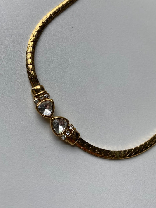 Givenchy Twin Rhinestone Necklace
