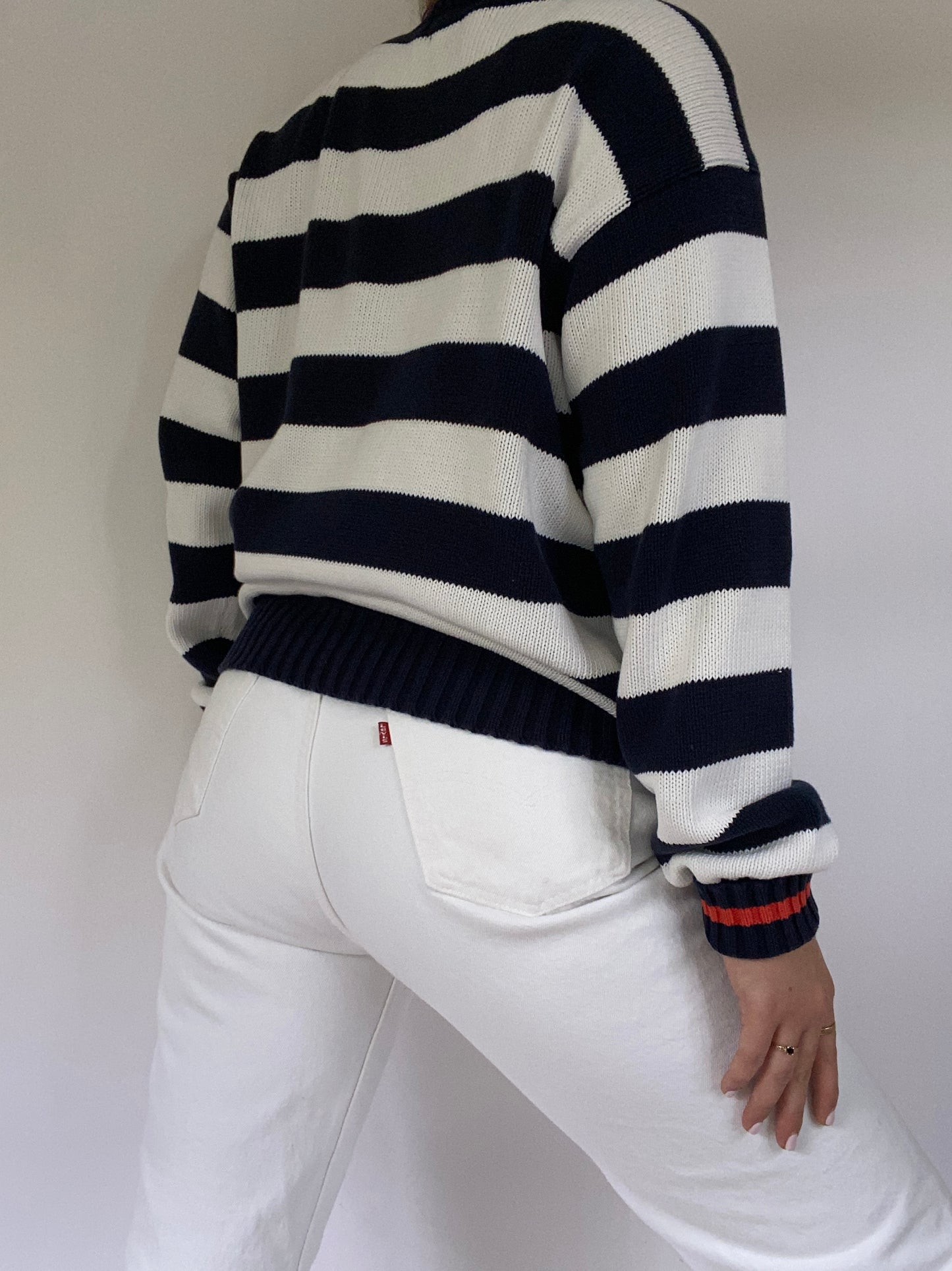 Polo Ralph Lauren Logo Striped Sweater Size L