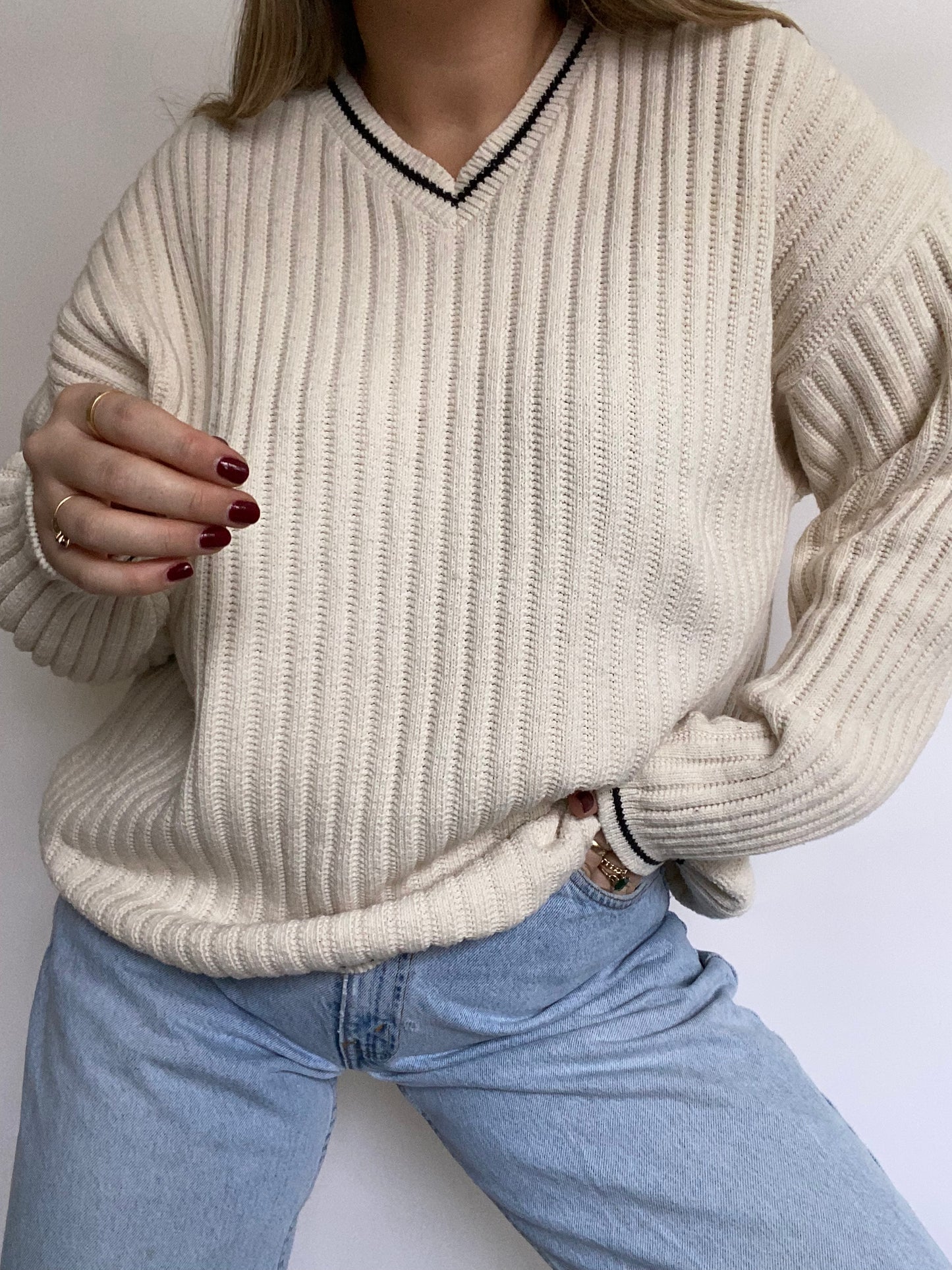 Bill Blass Cotton Knit Sweater Size L/XL