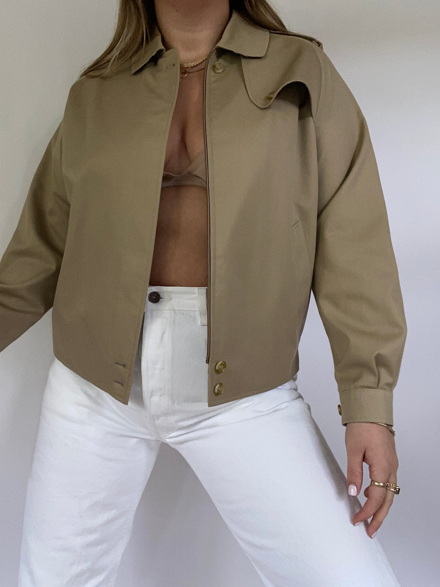Nova Check Khaki Burberry Bomber Jacket Size S