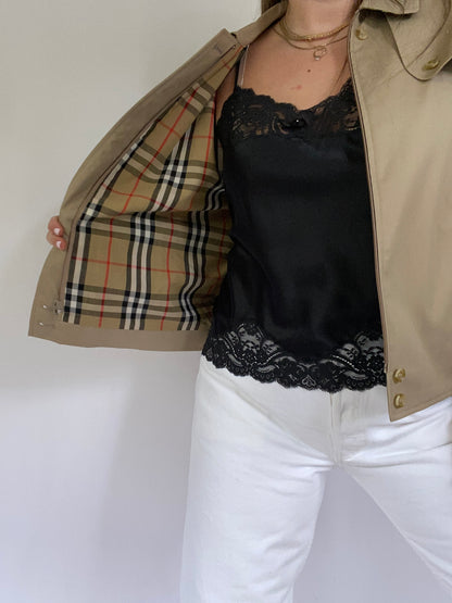 Nova Check Khaki Burberry Bomber Jacket Size S
