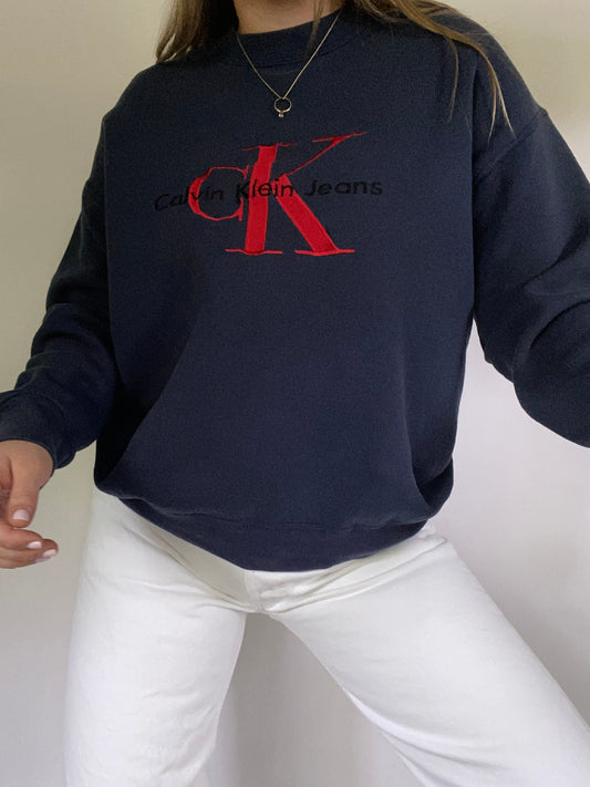 Calvin Klein Navy Pullover Size S/M