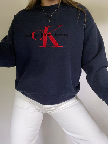 Calvin Klein Navy Pullover Size S/M