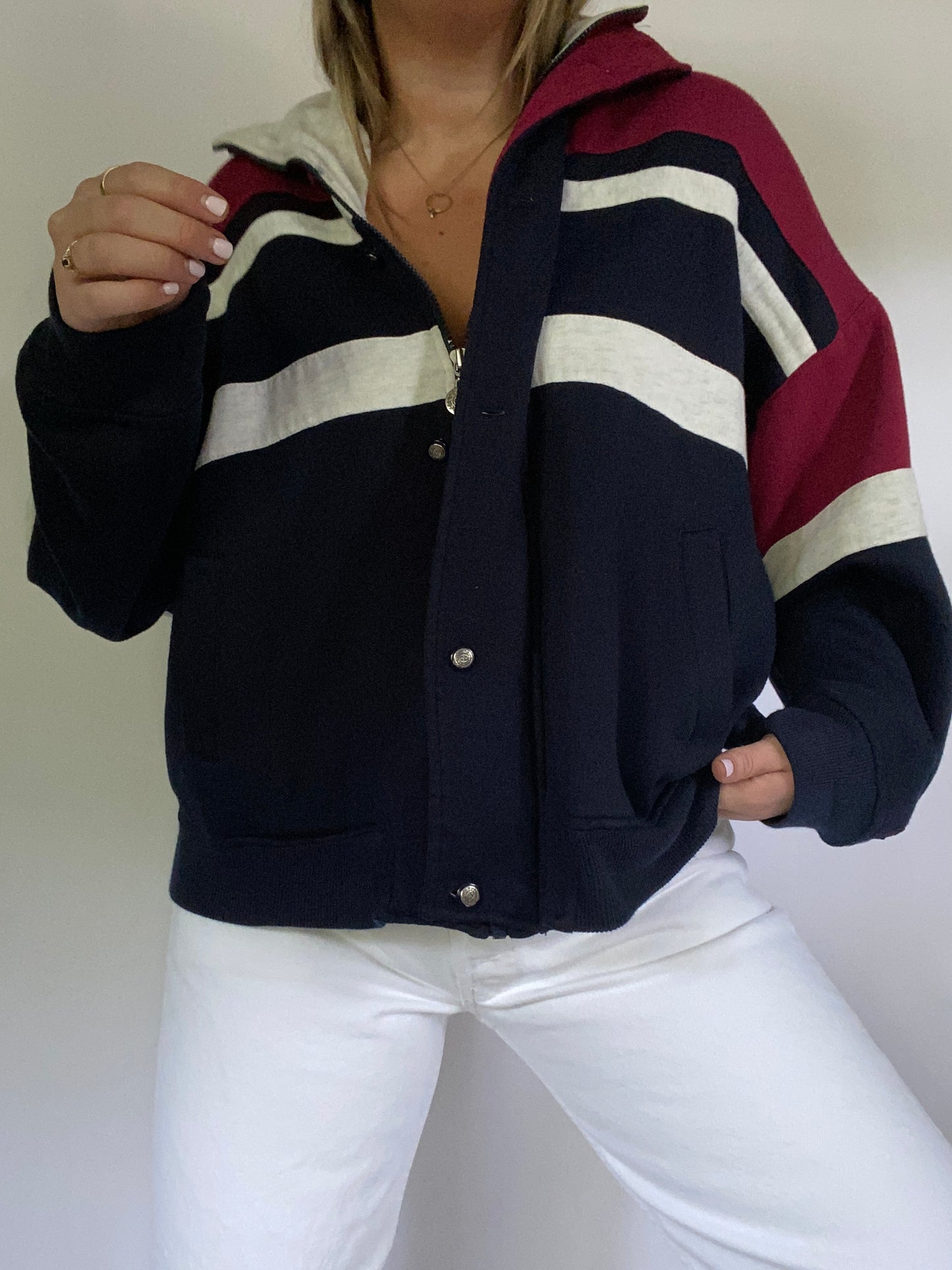 Christian Dior Color Block Zip Up Sweatshirt Size XL