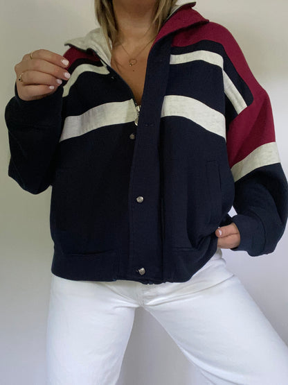 Christian Dior Color Block Zip Up Sweatshirt Size XL