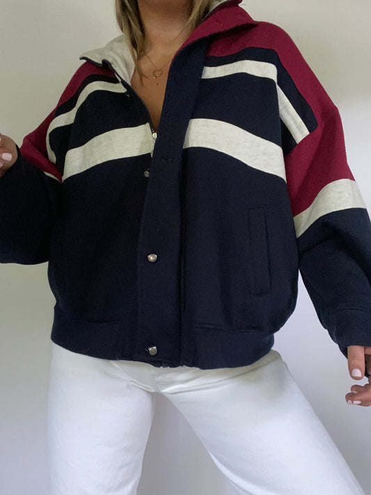 Christian Dior Color Block Zip Up Sweatshirt Size XL
