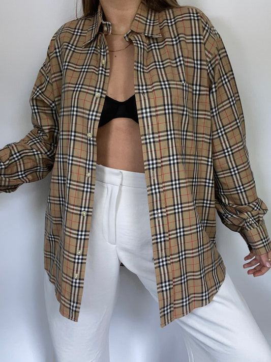 Burberry Nova Check Pattern Button Up Size M/L