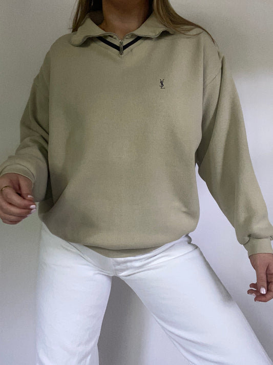 Yves Saint Laurent Logo Quarter Zip Size M
