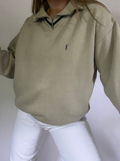 Yves Saint Laurent Logo Quarter Zip Size M