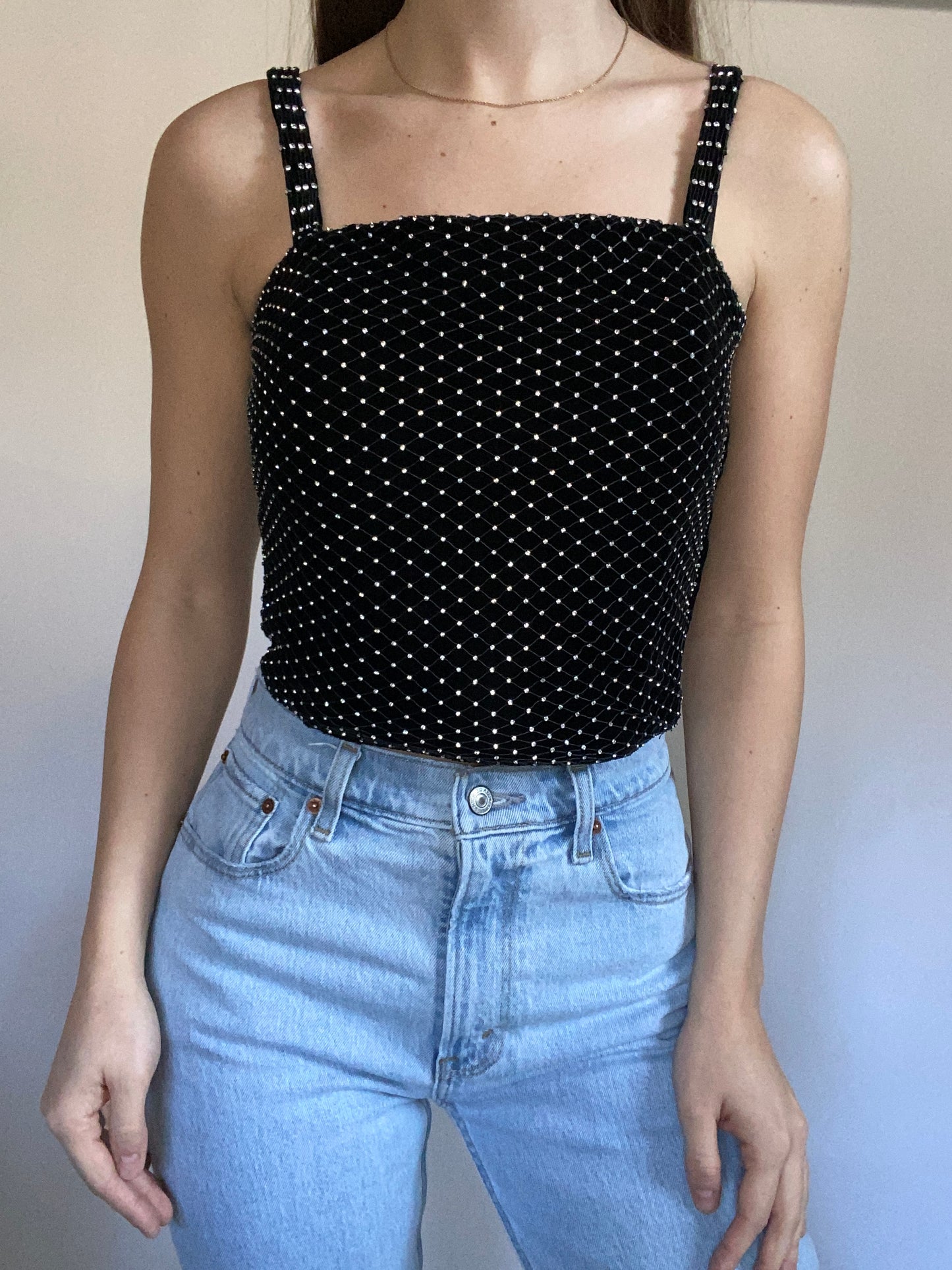 Christian Dior Crystal Embellished Top Size S